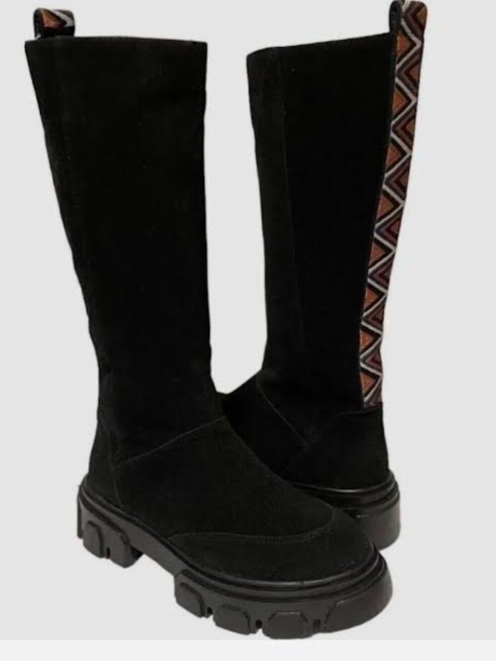 Farm Rio black suede tall boots